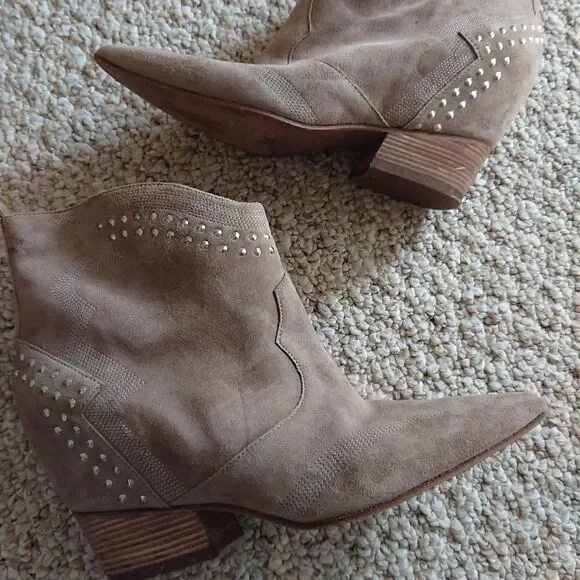 SIGERSON MORRISON Suede Whipstitch Trim Western Boots size 7 - Picture 2 of 12